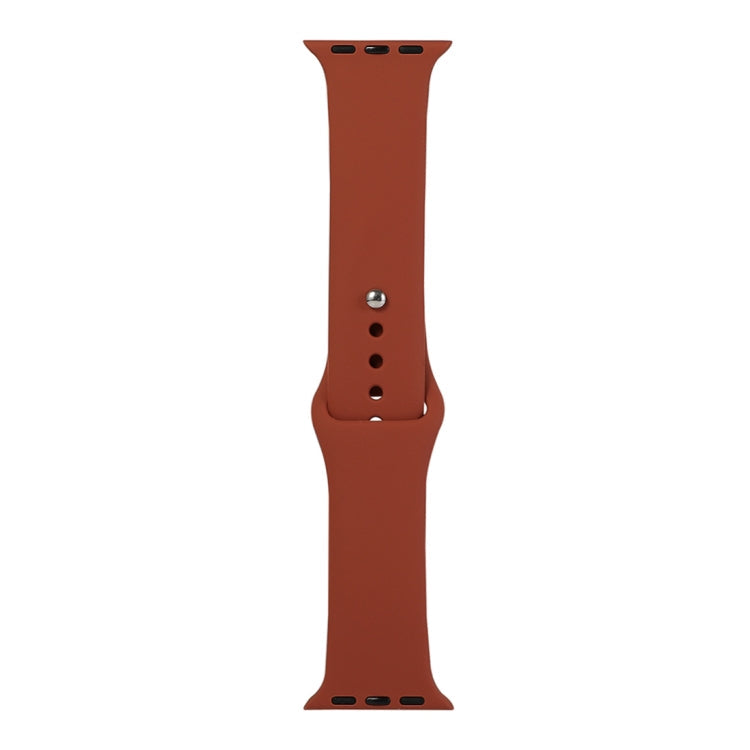 Frerndorf | Für Apple Watch Series 9&8&7 41mm / SE 3&SE 2&6&SE&5&4 40mm / 3&2&1 38mm Silikon-Armband, Kurzes Stück (weiblich)(Sattelbraun)