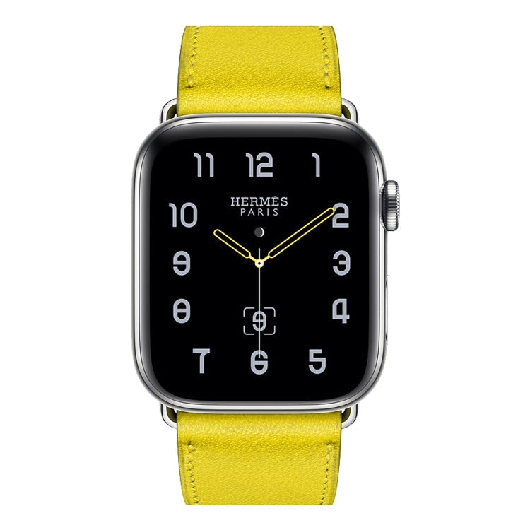 Frendorf | Für Apple Watch Series 7 41mm / 6 & SE & 5 & 4 40mm / 3 & 2 & 1 38mm Leder Uhrband (Gelb)