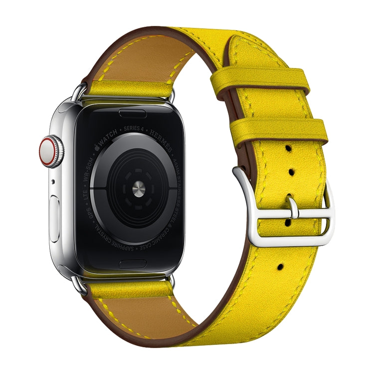 Frendorf | Für Apple Watch Series 7 41mm / 6 & SE & 5 & 4 40mm / 3 & 2 & 1 38mm Leder Uhrband (Gelb)