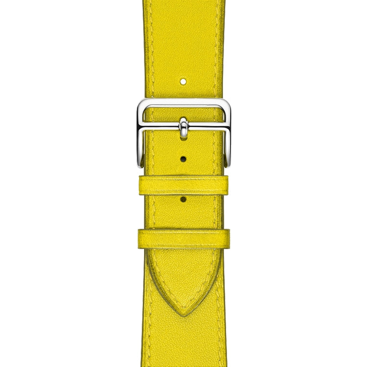 Frendorf | Für Apple Watch Series 7 41mm / 6 & SE & 5 & 4 40mm / 3 & 2 & 1 38mm Leder Uhrband (Gelb)
