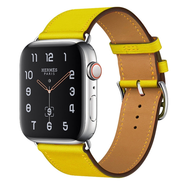 Frendorf | Für Apple Watch Series 7 41mm / 6 & SE & 5 & 4 40mm / 3 & 2 & 1 38mm Leder Uhrband (Gelb)