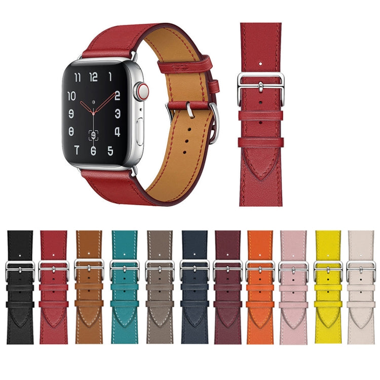 Frendorf | Für Apple Watch Series 7 41mm / 6 & SE & 5 & 4 40mm / 3 & 2 & 1 38mm Leder Uhrband (Gelb)