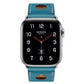 Frerndorf | Für Apple Watch Ultra 49mm / Series 8&7 45mm / SE 2&6&SE&5&4 44mm / 3&2&1 42mm Leder Drei Löcher Uhrenarmband (Blau)