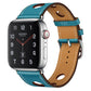 Frerndorf | Für Apple Watch Ultra 49mm / Series 8&7 45mm / SE 2&6&SE&5&4 44mm / 3&2&1 42mm Leder Drei Löcher Uhrenarmband (Blau)