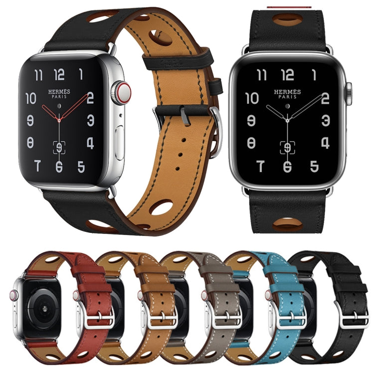 Frerndorf | Für Apple Watch Ultra 49mm / Series 8&7 45mm / SE 2&6&SE&5&4 44mm / 3&2&1 42mm Leder Drei Löcher Uhrenarmband (Blau)