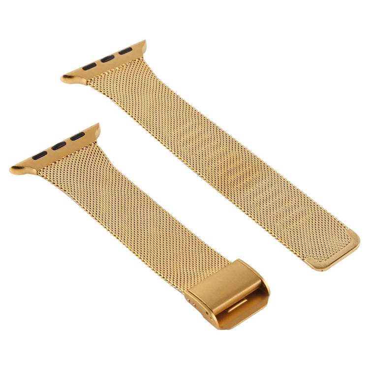 Frerndorf | Für Apple Watch Series 9&8&7 41mm / SE 3&SE 2&6&SE&5&4 40mm / 3&2&1 38mm Milanese Edelstahl-Uhrenarmband (Gold)