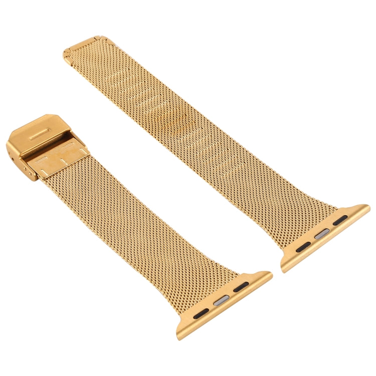 Frerndorf | Für Apple Watch Series 9&8&7 41mm / SE 3&SE 2&6&SE&5&4 40mm / 3&2&1 38mm Milanese Edelstahl-Uhrenarmband (Gold)