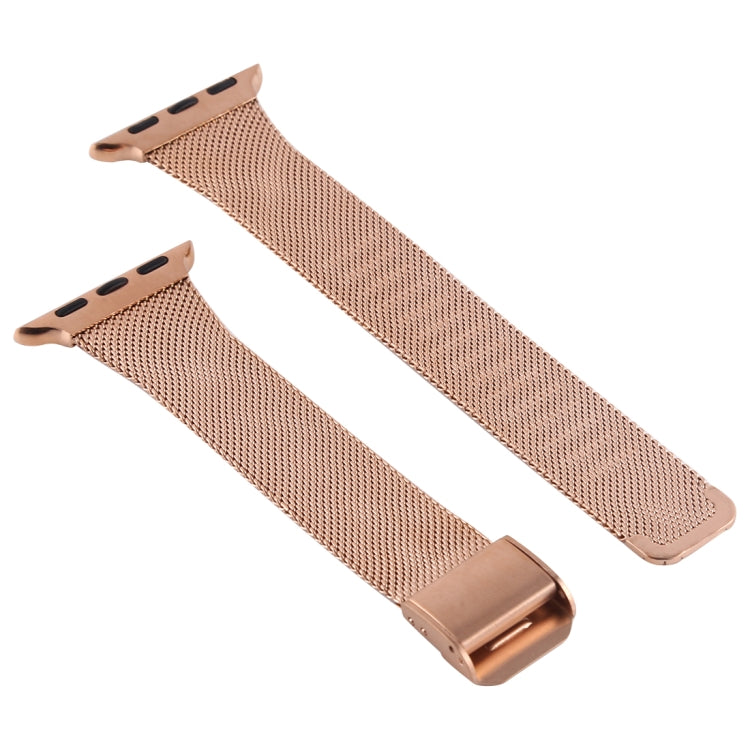 Frerndorf | Für Apple Watch Series 9&8&7 41mm / SE 3&SE 2&6&SE&5&4 40mm / 3&2&1 38mm Mailänder Edelstahl-Uhrenband (Rosé Gold)