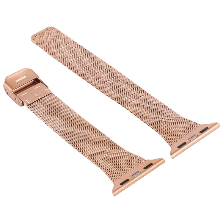 Frerndorf | Für Apple Watch Series 9&8&7 41mm / SE 3&SE 2&6&SE&5&4 40mm / 3&2&1 38mm Mailänder Edelstahl-Uhrenband (Rosé Gold)