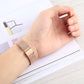 Frerndorf | Für Apple Watch Series 9&8&7 41mm / SE 3&SE 2&6&SE&5&4 40mm / 3&2&1 38mm Mailänder Edelstahl-Uhrenband (Rosé Gold)