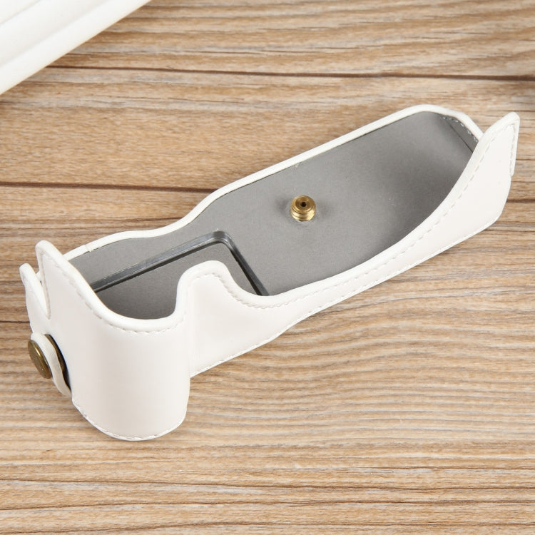 Frendorf | Für Canon EOS R50 1/4 Zoll Gewinde PU Leder Kamera Halbcasesockel (Weiß)