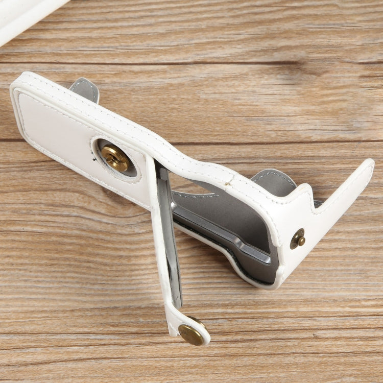 Frendorf | Für Canon EOS R50 1/4 Zoll Gewinde PU Leder Kamera Halbcasesockel (Weiß)
