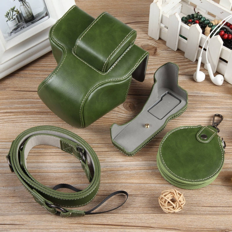 Frendorf | Voor Canon EOS R50 Volledig Lederen Camera Case Tas met Strap, Deluxe Editie (Groen)