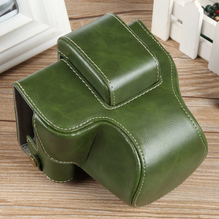 Frendorf | Voor Canon EOS R50 Volledig Lederen Camera Case Tas met Strap, Deluxe Editie (Groen)