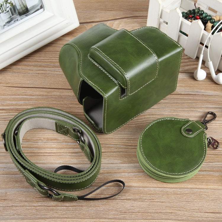Frendorf | Voor Canon EOS R50 Volledig Lederen Camera Case Tas met Strap, Deluxe Editie (Groen)