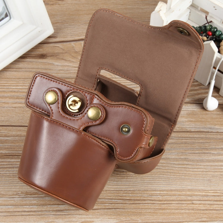 Frendorf | Voor Canon EOS R50 Volledig Lichaams Magnetische Leren Camera Hoes Tas met Band, Deluxe Editie (Koffie)