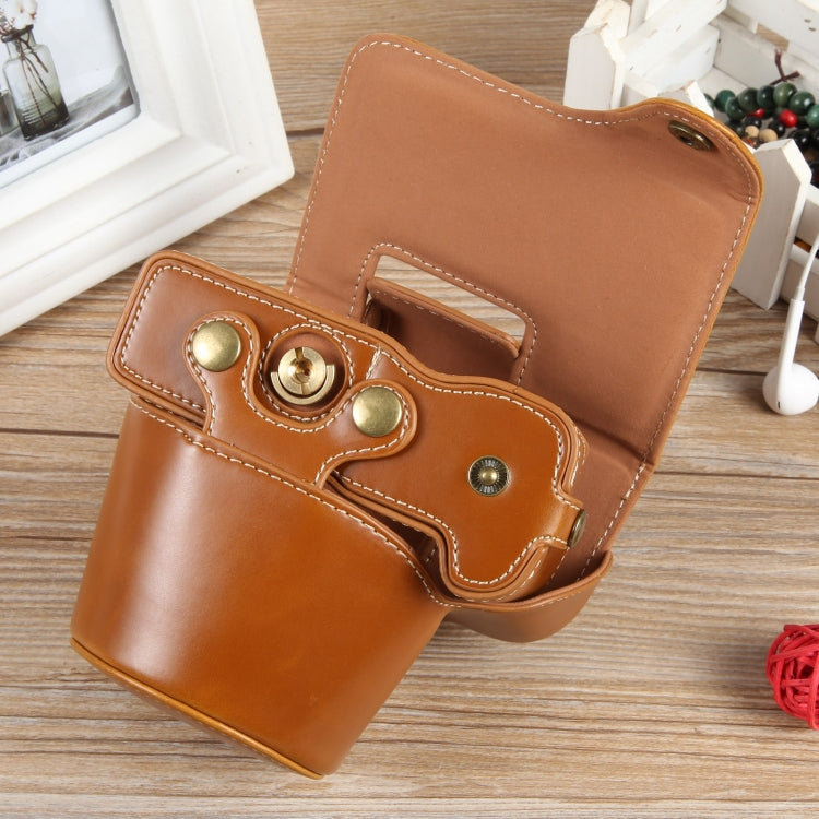 Frendorf | Für Canon EOS R50 Vollkörper Magnetische Leder Kamera Tasche mit Gurt, Deluxe Edition (Braun)