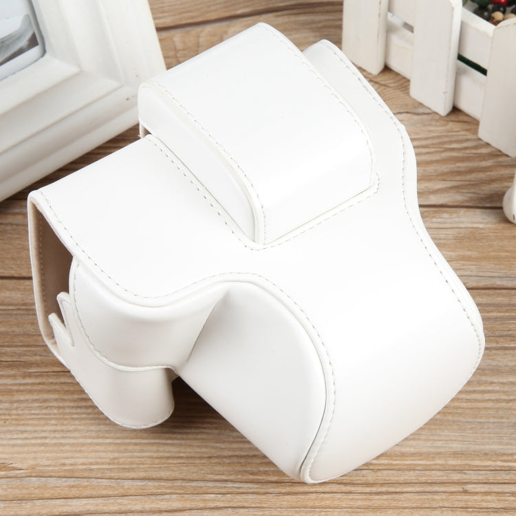 Frendorf | Für Canon EOS R50 Vollkörper Magnetische Leder Kamera Fall Tasche mit Gurt, Regelmäßige Edition (Weiß)