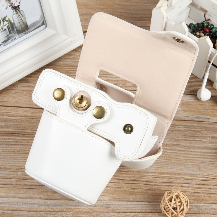 Frendorf | Für Canon EOS R50 Vollkörper Magnetische Leder Kamera Fall Tasche mit Gurt, Regelmäßige Edition (Weiß)