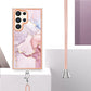 Frendorf | Für Samsung Galaxy S24 Ultra 5G Elektroplating Marmor doppelseitige IMD-Handyhülle mit Lanyard (Roségold 005)