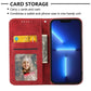 Frendorf | Für Samsung Galaxy S24 Ultra 5G Kubisches Gitter Kalbsleder Magnetische Leder Handyhülle (Rot)