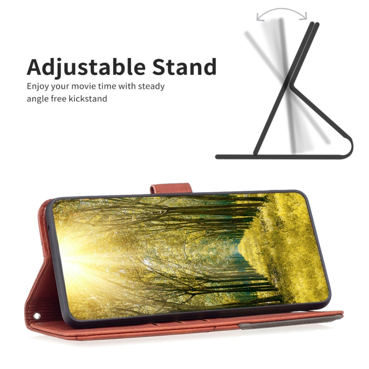 Frendorf | Für Samsung Galaxy S24 Ultra 5G Magnetverschluss Rhombus Textur Leder Handyhülle (Braun)