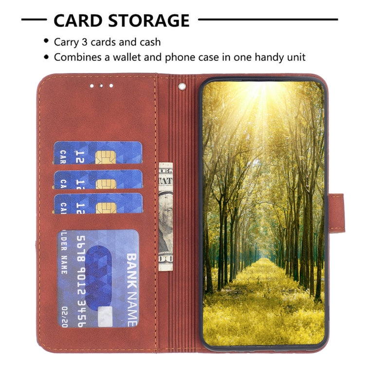 Frendorf | Für Samsung Galaxy S24 Ultra 5G Magnetverschluss Rhombus Textur Leder Handyhülle (Braun)
