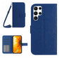Frendorf | Für Samsung Galaxy S24 Ultra 5G Skin Feel Sun Flower Embossed Flip-Leder-Phone-Case mit Lanyard (Dunkelblau)