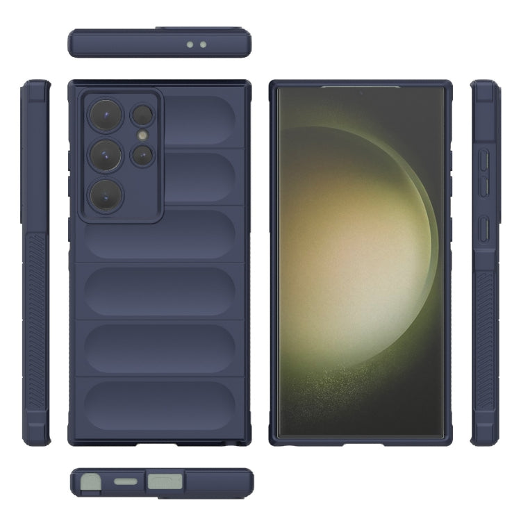 Frendorf | Für Samsung Galaxy S24 Ultra 5G Magic Shield TPU + Flanell-Handyhülle (Dunkelblau)