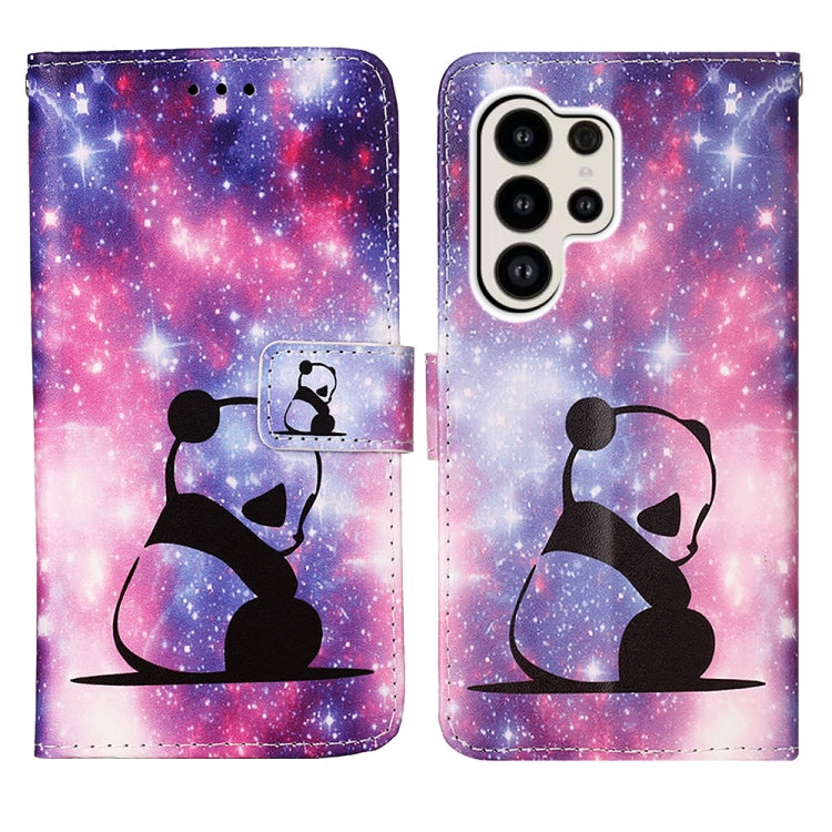 Frendorf | Für Samsung Galaxy S24 Ultra 5G Buntes Zeichnungsmuster Einfach Gewebtes Leder Telefonhülle (Baby Panda)