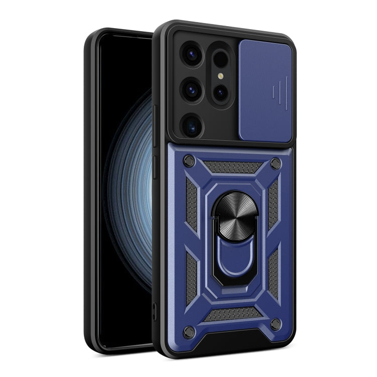 Frendorf | Für Samsung Galaxy S24 Ultra 5G Sliding Camera Cover Design TPU+PC Handyhülle (Blau)