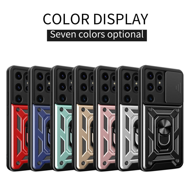 Frendorf | Für Samsung Galaxy S24 Ultra 5G Gleiten Kamera Cover Design TPU+PC Handyhülle (Roségold)