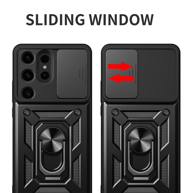 Frendorf | Für Samsung Galaxy S24 Ultra 5G Gleiten Kamera Cover Design TPU+PC Handyhülle (Roségold)