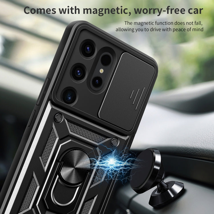 Frendorf | Für Samsung Galaxy S24 Ultra 5G Sliding Camera Cover Design TPU+PC Handyhülle (Silber)