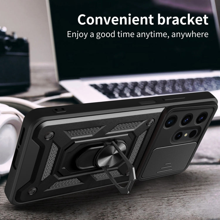 Frendorf | Für Samsung Galaxy S24 Ultra 5G Sliding Camera Cover Design TPU+PC Handyhülle (Silber)