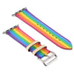 Frendorf | Für Apple Watch Series 7 45mm / 6 & SE & 5 & 4 44mm / 3 & 2 & 1 42mm Regenbogen Leder Uhrenarmband (Weiß)