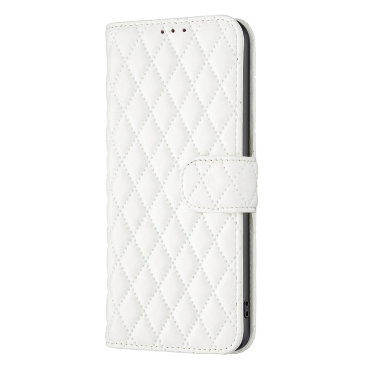 Frendorf | Für Samsung Galaxy S24 Ultra 5G Diamantgitter Brieftasche Flip Leder Handyhülle (Weiß)
