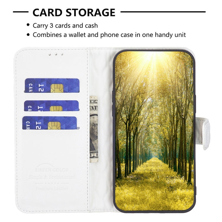 Frendorf | Für Samsung Galaxy S24 Ultra 5G Diamantgitter Brieftasche Flip Leder Handyhülle (Weiß)