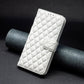 Frendorf | Für Samsung Galaxy S24 Ultra 5G Diamantgitter Brieftasche Flip Leder Handyhülle (Weiß)