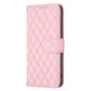 Frendorf | Für Samsung Galaxy S24 Ultra 5G Diamantgitter Brieftaschen Flip Leder Handyhülle (Rosa)