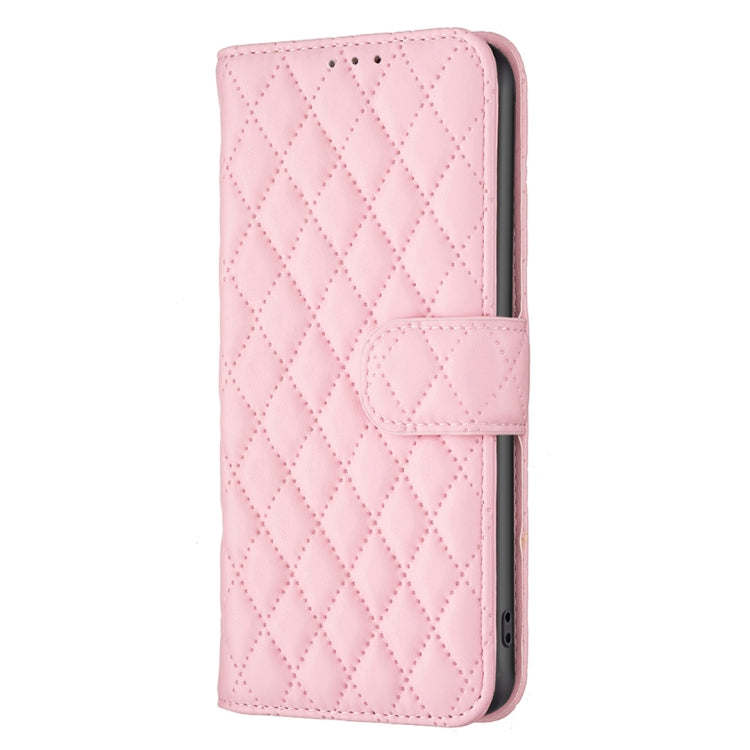 Frendorf | Für Samsung Galaxy S24 Ultra 5G Diamantgitter Brieftaschen Flip Leder Handyhülle (Rosa)