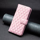 Frendorf | Für Samsung Galaxy S24 Ultra 5G Diamantgitter Brieftaschen Flip Leder Handyhülle (Rosa)