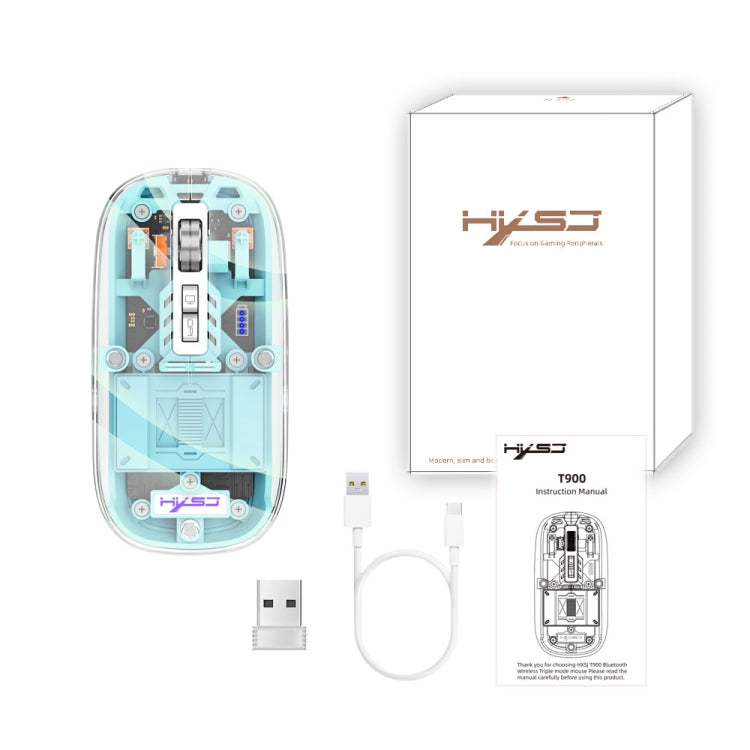 Frendorf | HXSJ T900 Transparente Magnet Drei-Modus Kabellose Gaming-Maus (Blau)