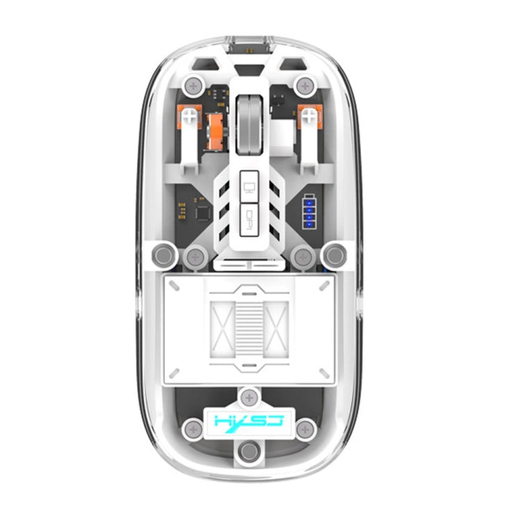 Frendorf | HXSJ T900 Transparent Magnet Three-Modus Wireless Gaming Maus (Weiß)