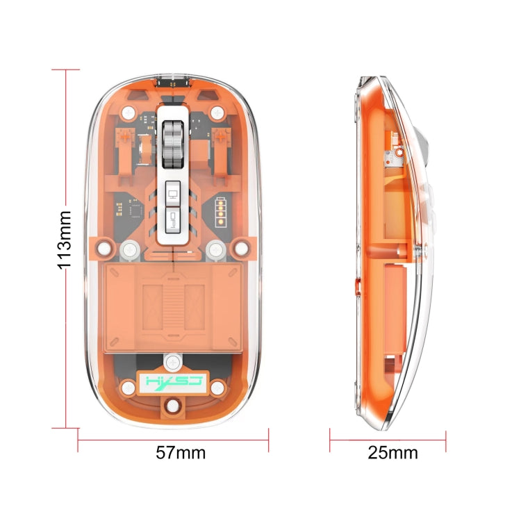 Frendorf | HXSJ T900 Transparent Magnet Drei-Modus Wireless Gaming Maus (Pink)