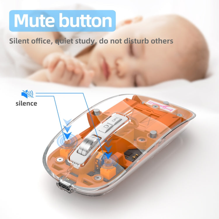 Frendorf | HXSJ T900 Transparent Magnet Drei-Modus Wireless Gaming Maus (Grau)