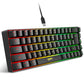 Frendorf | HXSJ V200 Verdrahtete RGB Hintergrundbeleuchtete Mechanische Tastatur 68 Tasten Kappen, Kabel Länge: 1,7m (Schwarz)