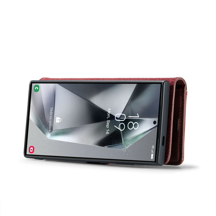 Frendorf | Für Samsung Galaxy S24 Ultra 5G DG.MING Crazy Horse Texture Abnehmbares Magnetisches Lederetui (Rot)