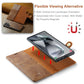 Frendorf | Für Samsung Galaxy S24 Ultra 5G DG.MING Crazy Horse Texture Abnehmbares Magnetisches Lederetui (Braun)