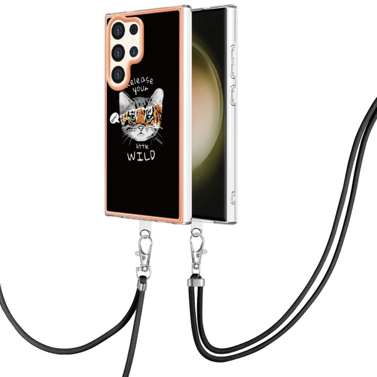 Frendorf | Für Samsung Galaxy S24 Ultra 5G Elektroplattierung Dual-Seite IMD Handytasche mit Halsband (Natürlicher Wachstum)
